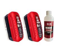 Cepillo limpiador de película de aceite automotriz nuevo 2024, removedor de aceite de parabrisas, limpiador de película de aceite automotriz para limpiador de vidrio de ventana de automóvil(2pc Red+1p