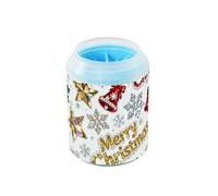 Cepillo limpiador de pies de silicona reutilizable con lentejuelas doradas de Merry Christmas para mascotas, suministros de aseo para mascotas, limpia suavemente las patas después de los paseos