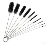 Cepillo limpiador de tuberías de mango largo 10pcs Nylon 2-25mm (negro)