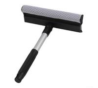 Cepillo limpiador de ventanas de coche con cabezal de esponja desmontable y raspador de silicona, mango telescópico extensible de hasta 77 cm para lavado de parabrisas y eliminación de hielo (A)