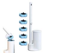 Cepillo Limpiador Inodoro - con Recambio De Almohadilla Y Solucion Limpiadora,Vara Limpiadora de Taza del Inodoro del Baño | para Hogar Apartamento Hotel Baño Ducha Aseo Autocaravana