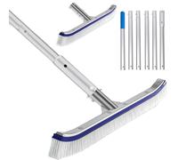 Cepillo Limpieza Piscina,Limpiafondos Piscina Manual (43CM de Largo),2.1 M Pertiga Telescopica Piscina,Cepillo de Piscina con Extremos Curvos,Borstels Reinigen Wanden,Tegels en Vloeren Moeiteloos
