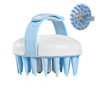 Cepillo masajeador de champú, herramienta de limpieza del cuero cabelludo de 8,5 x 7,5 x 6 cm, peine de lavado de cabello, cerdas de silicona suave, agarre ergonómico antideslizante para hombres