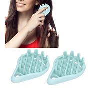 Cepillo masajeador para el cuero cabelludo, impermeable, 2 paquetes de cerdas de silicona para eliminar la caspa para el crecimiento del cabello (azul-verde)