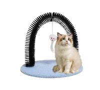 Cepillo Masajeador Para Gatos - Cepillo Interactivo Con Base Rascadora Para Mascotas | Herramienta De Masaje Capilar Y Rascador Para Cuidado Estético Anti Caída En