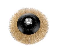 Cepillo metálico Dnipro-M K100-L cónico, alambre ondulado, latón 100 mm