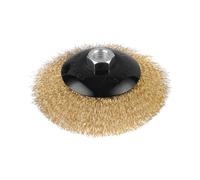 Cepillo metálico Dnipro-M K125-L cónico, alambre de latón ondulado 125 mm