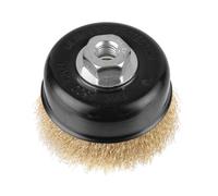 Cepillo metálico Dnipro-M T100-L, alambre corrugado, latón, reforzado 100 mm