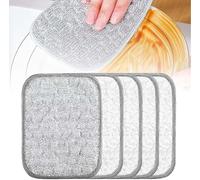Cepillo milagro de alambre para mojado y seco, paños de limpieza multiusos resistentes a los arañazos, paños de lana de acero reutilizables para trapos de cocina, sartén, horno (5 unidades)