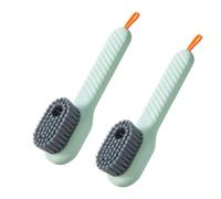 Cepillo multifunción para zapatos de mano con orificio para colgar, cepillo de limpieza de puntos para zapatos, ropa y carpintería, herramienta de limpieza de hogar con mango de plástico (dorado)