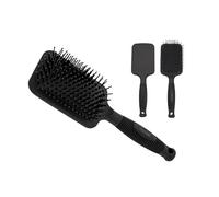 CEPILLO PADDLE BRUSH NEGRO BY AGV. Cepillo de goma suave y colchón de aire de gran tamaño, con puntas de nylon y diseño ergonómico.
