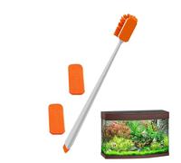 Cepillo para acuario, cepillo de limpieza para acuarios,Limpiador de esponja de doble cara con mango largo | Cepillos de acuario con dos algodones de repuesto, herramienta de limpieza de tanque de
