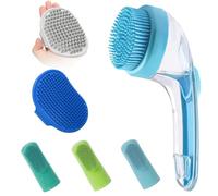 Cepillo Para Baño Canino Masajeador de ducha con cerdas de silicona | Cepillo de baño con champú generador de espuma para perros Ducha Exterior Interior Sp
