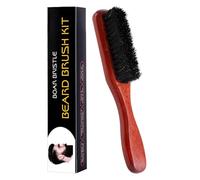 Cepillo para Barba Bigote de Cerdas de Jabalí con Mango Premium para Hombres Marrón Claro. Ideal para el Cuidado Facial Masculino, Compatible con Bálsamo y Aceite para Barba Todo Tipo de Barbas