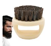 Cepillo para barba con cerdas de jabalí - Cepillo de barba portátil para hombre con mango - Peinado del cabello para la cara para aplicación de aceite y acondicionador, adecuado para casa, de viaje y