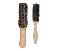 Cepillo para barba para hombres, paquete de 2, mango ergonómico, alisado de bigote, cepillo para peinar el cuidado de la barba, pelo sintético duradero, diseño robusto, agarre