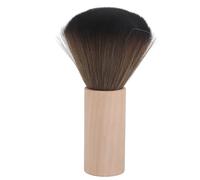 Cepillo para barrer el cabello con mango de madera para limpieza de peluquero, herramienta para plumero facial y cuello de fibra ultrasuave para salón profesional y uso doméstico,