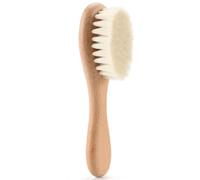 Cepillo para bebé, cepillo de pelo de bebé de 1.7 x 0.6 pulgadas, cepillo de pelo suave de lana con mango de haya, peine para el cuidado del cuero cabelludo del bebé, regalo de registro de baby shower