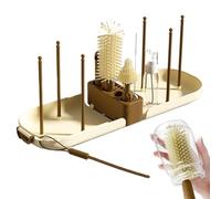 Cepillo para biberón - Juego de cepillos para biberón | Scrubber reutilizable con soporte de secado de alimentos para hospital avión viajes al aire libre