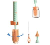 Cepillo para biberones Cepillo eléctrico giratorio de 360 ° 3 unids/set Cepillo limpiador de biberones automático Cepillo para biberones de silicona impermeable para limpiar biberones de agua Bibe