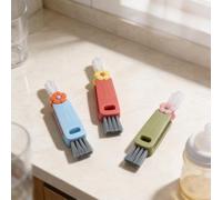 Cepillo para Botellas 3 en 1 Forma para flor: para limpiador de Tapas y Juntas para Biberones y - Cepillo Cerdas Duras PP para verde((3 packs) brush)