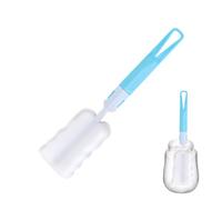 Cepillo para botellas, cepillo de limpieza de esponja, cepillo giratorio de 360° con asa, cepillo de limpieza de esponja para tazas, limpiador de botellas de punta de esponja , cepillo de