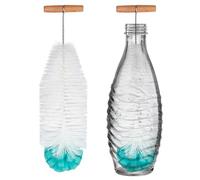 Cepillo para Botellas de 35 cm, Limpiador Botellas por Dentro Compatible con Botella de Cristal Sodastream, Cepillos Duros y Esponjas Blandas, Eliminando la Suciedad Obstinada Sin Arañazos (Verde)