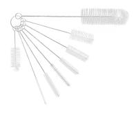 Cepillo para Botellas, Juego De 8 Cepillos Limpiadores De Pajitas Y Tubos De Nailon para Botellas De Cuello Estrecho, Biberones, Tarros Y Picos De Tetera (Blanco)