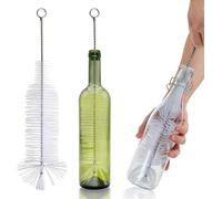 Cepillo para botellas, mango largo de acero inoxidable, limpiador de cuello estrecho para botellas de vino, botellas de cerveza, botellas de soda, botellas de aerosol, tazas, tarros, teteras, tazas