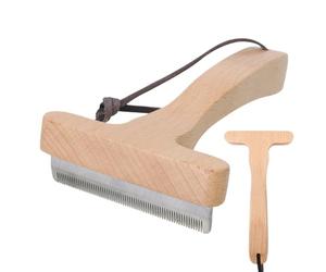 Cepillo para Caballos Antiárido,Cepillo para Desenredar Pelaje de Mascotas - Cepillo Quita Antioxidante con Mango de Madera para Animales Pequeños y Medianos: Gatos, Gatitos, Cachorros y Caballos