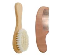 Cepillo Para Cabello Madera Y Juego Peine Natural Cerebro Para Bebés Cepillo Para Cabello Infantil Masaje Masaje Aliviante Cepillo Viaje