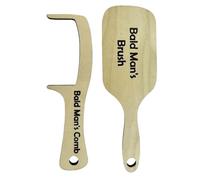 Cepillo para Cabezas Rapadas - Afeitado y Estilo Divertido de Madera,Peine Cepillo de Broma Divertido,Regalo para Marido Padre Novio Adultos Cumpleaños Navidad Día De Los