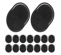 Cepillo para Champú de Palma Negro, 16 Piezas, Diseño Ovalado | PP y Silicona, Agarre Antideslizante, Cerdas Flexibles, para Cabello Fino y Corto, Viaje y Baño