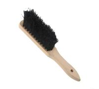Cepillo para chimenea con mango de madera, 28 cm, cerda de coco, herramienta de limpieza para el hogar y eliminación de hollín, color negro