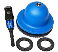 Cepillo para Cubos de Rueda, Juego de Cepillos para Cubos de Rueda de Coche de 90-150mm con Accionamiento Cuadrado de 1/2" y 2 Discos de Acero para Amolar