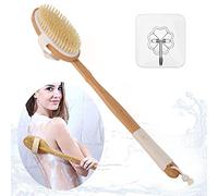 Cepillo para Cuerpo Cerdas Naturales Cepillo en Seco Ducha Baño 2 en 1 Cepillo de Espalda Cepillo Corporal Anticelulitico Mango Largo Exfoliación Masajee SPA Detox Anti celulitis (Cuerda de cáñamo)