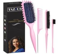 Cepillo para definir rizos, cepillo de pelo rizado de primera calidad, cepillos Cuerl para cabello rizado húmedo para dar forma y definir rizos para mujeres y hombres, cepillos de definición para