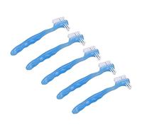 Cepillo para Dentadura, Eliminación de Suciedad Ergonómica de Doble Cara, Juego de Cepillos para Dentadura Profesional, Seguro para la Vida Diaria de los Ancianos (Azul)