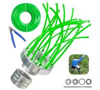 Cepillo para Desbrozadora, Cepillo de Hierbas Silvestres para Cortacésped, con 30m Hilo Desbrozadora y Adaptadores, Aluminio Cabezal Desbrozadora, para Desbrozadora Universal,Limpieza de Malezas