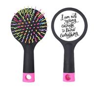 Cepillo para desenredar el cabello, base acolchada con texto en inglés "I Am Not Young Enouth to Know Everything"