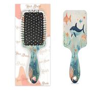 Cepillo para desenredar el cabello para mujeres y hombres, cepillo flexible de cerdas suaves (algas marinas de peces coloridos del océano)