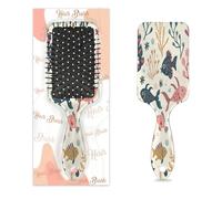 Cepillo para desenredar el cabello para mujeres y hombres, cepillo flexible de cerdas suaves (algas marinas de graffiti, peces)