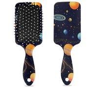 Cepillo para desenredar el cabello para mujeres y hombres, cepillo flexible de cerdas suaves con punta de onda, planeta estrellado