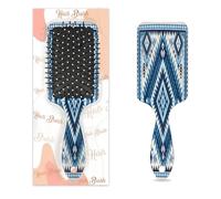 Cepillo para desenredar el cabello para mujeres y hombres, cepillo flexible de cerdas suaves (estampado rectangular azul)