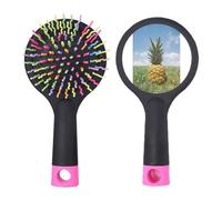 Cepillo para desenredar el pelo con base de cojín para desenredar el cabello, fruta tropical fresca, piña