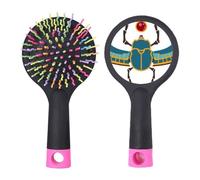 Cepillo para desenredar el pelo de Egipto, rojo, amarillo, azul, escarabajo, atonismo, salón, base acolchada