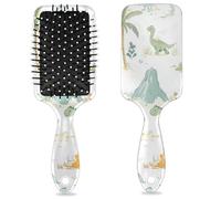 Cepillo para desenredar el pelo para mujeres y hombres, cepillo flexible de cerdas suaves (lindo parque de dinosaurios de dibujos animados)