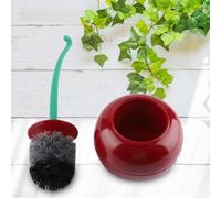 Cepillo para el baño de cerdas Suaves, Kit de Limpieza para el Soporte del baño, Cepillo Decorativo para Ducha y Toilette, Herramienta de Limpieza Standing, Color Rojo Oscuro