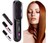 Cepillo para el cabello Bellabrush Pro, cepillo alisador de cabello BellaBrush Pro, cepillo alisador de cabello inalámbrico, alisador iónico para todo tipo de cabello(Black)