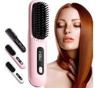 Cepillo para el cabello Bellabrush Pro, cepillo alisador de cabello BellaBrush Pro, cepillo alisador de cabello inalámbrico, alisador iónico para todo tipo de cabello(Pink)